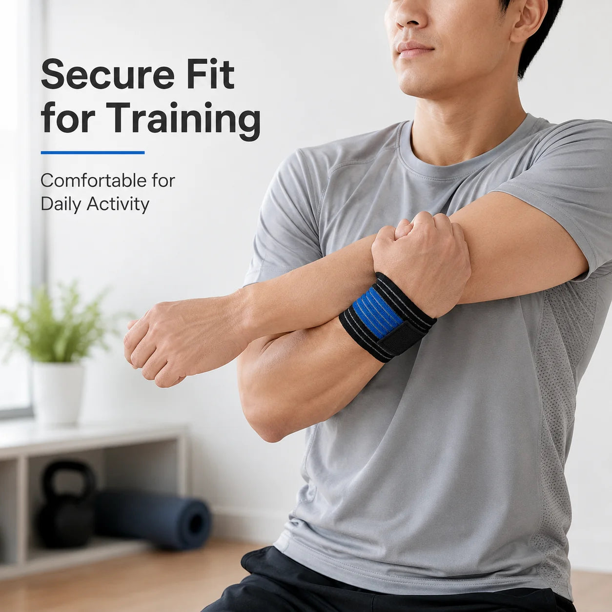 Banda elástica para muñeca con cierre de gancho y bucle ajustable, pulsera deportiva elástica para fitness, gimnasio, yoga, ejercicio y uso diario para hombres y mujeres