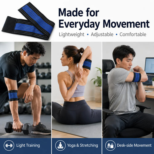 Banda elástica para muñeca con cierre de gancho y bucle ajustable, pulsera deportiva elástica para fitness, gimnasio, yoga, ejercicio y uso diario para hombres y mujeres