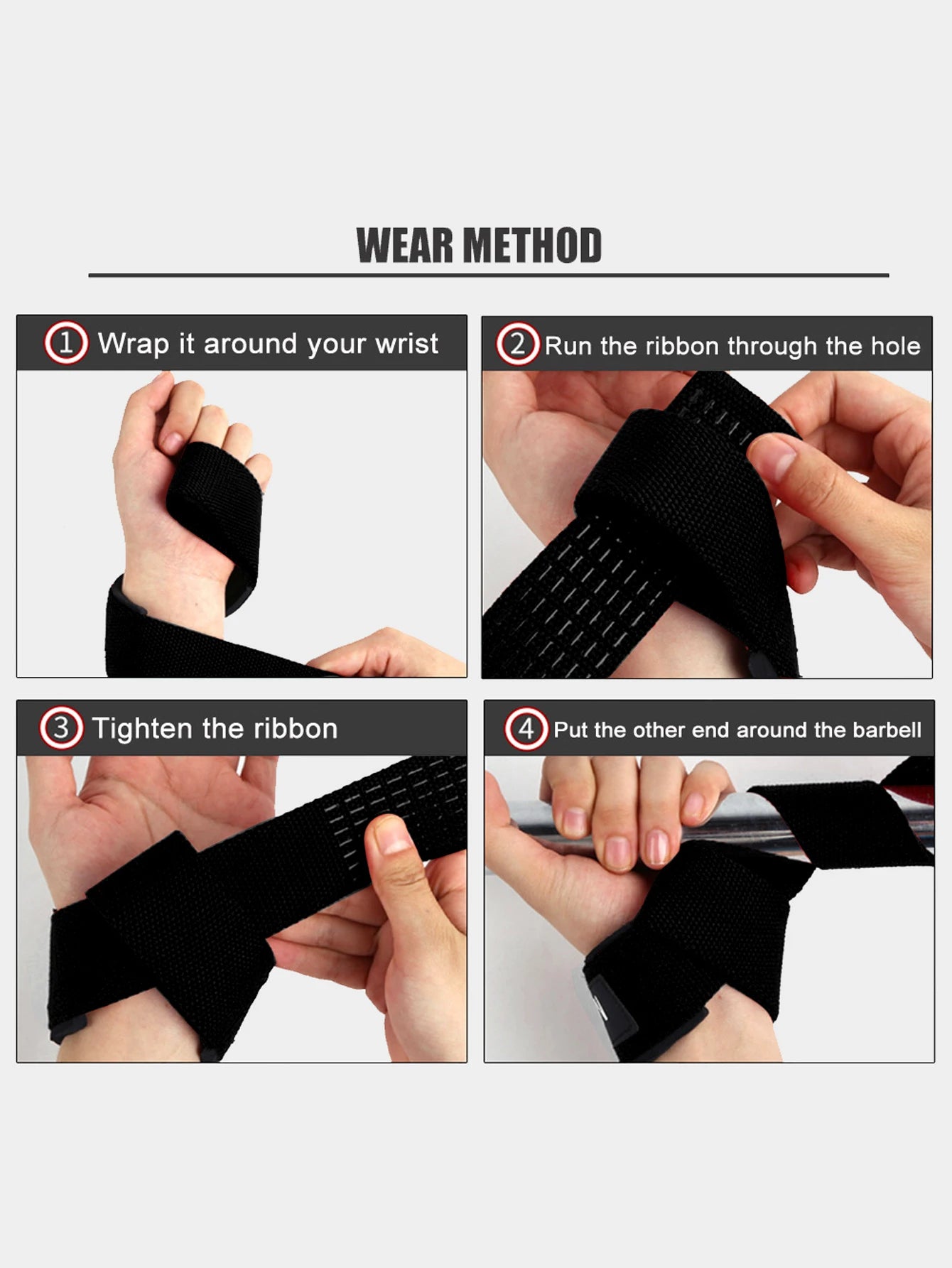 1 par de muñequeras ajustables, muñequera elástica, banda de protección para la muñeca para levantamiento de pesas, Crossfit, powerlifting, entrenamiento de fuerza
