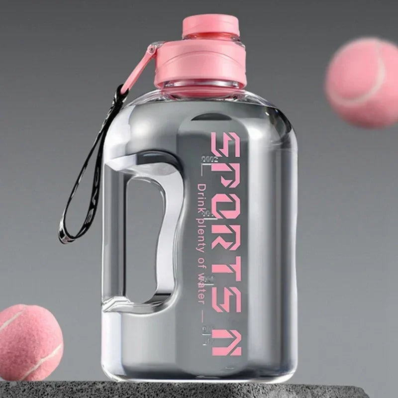 Botella de agua portátil de gran capacidad 1.7L/2.7L Botella de agua deportiva Copa de gimnasio y ciclismo Para fitness y camping Hombres Tetera de agua