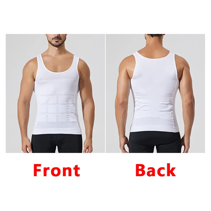 Chaleco Moldeador para Hombre Reductor de Cintura Camiseta Interior de Compresión Sin Costuras Entrenador de Cintura Top de Tanque Control de Abdomen Pérdida de Peso Moldeador