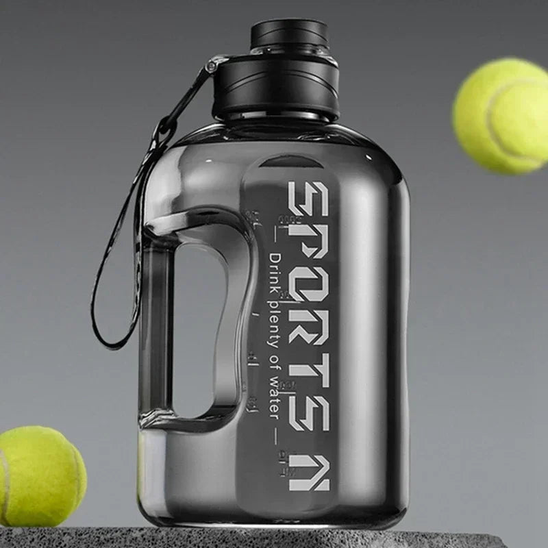 Botella de agua portátil de gran capacidad 1.7L/2.7L Botella de agua deportiva Copa de gimnasio y ciclismo Para fitness y camping Hombres Tetera de agua