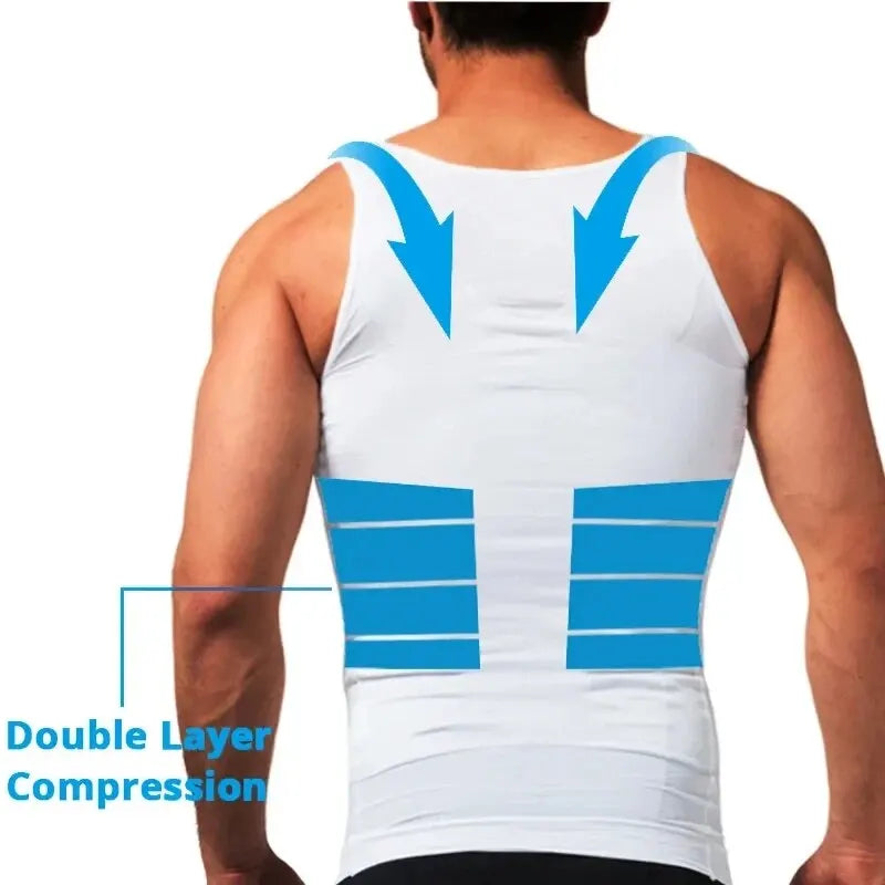 Chaleco Moldeador para Hombre Reductor de Cintura Camiseta Interior de Compresión Sin Costuras Entrenador de Cintura Top de Tanque Control de Abdomen Pérdida de Peso Moldeador