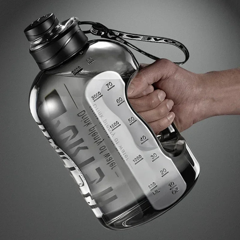 Botella de agua portátil de gran capacidad 1.7L/2.7L Botella de agua deportiva Copa de gimnasio y ciclismo Para fitness y camping Hombres Tetera de agua