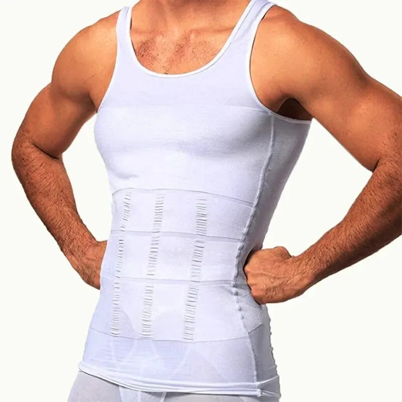 Chaleco Moldeador para Hombre Reductor de Cintura Camiseta Interior de Compresión Sin Costuras Entrenador de Cintura Top de Tanque Control de Abdomen Pérdida de Peso Moldeador
