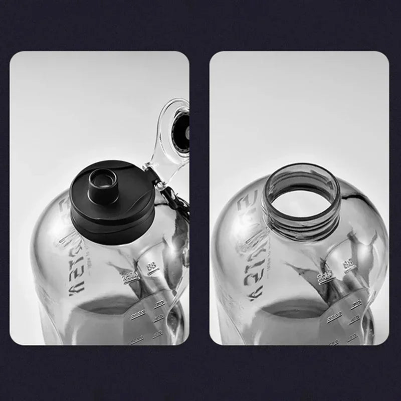 Botella de agua portátil de gran capacidad 1.7L/2.7L Botella de agua deportiva Copa de gimnasio y ciclismo Para fitness y camping Hombres Tetera de agua