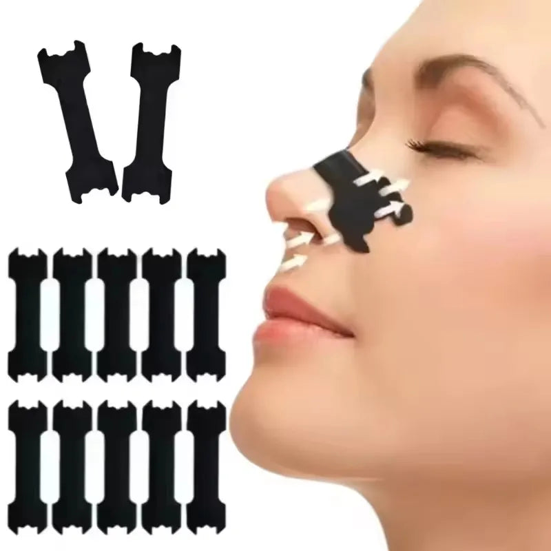 60/30/10PCS Tiras Nasales Negras de Fuerza Extra Tiras Nasales Mejor Sueño No Invasivas Tiras Anti Ronquidos para Adultos y Niños