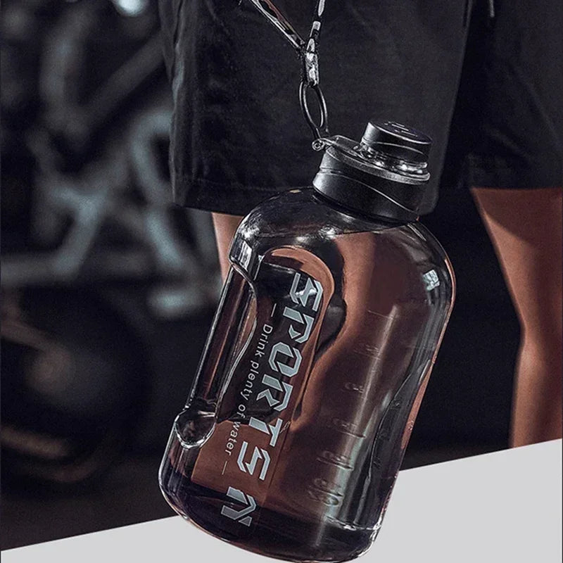 Botella de agua portátil de gran capacidad 1.7L/2.7L Botella de agua deportiva Copa de gimnasio y ciclismo Para fitness y camping Hombres Tetera de agua
