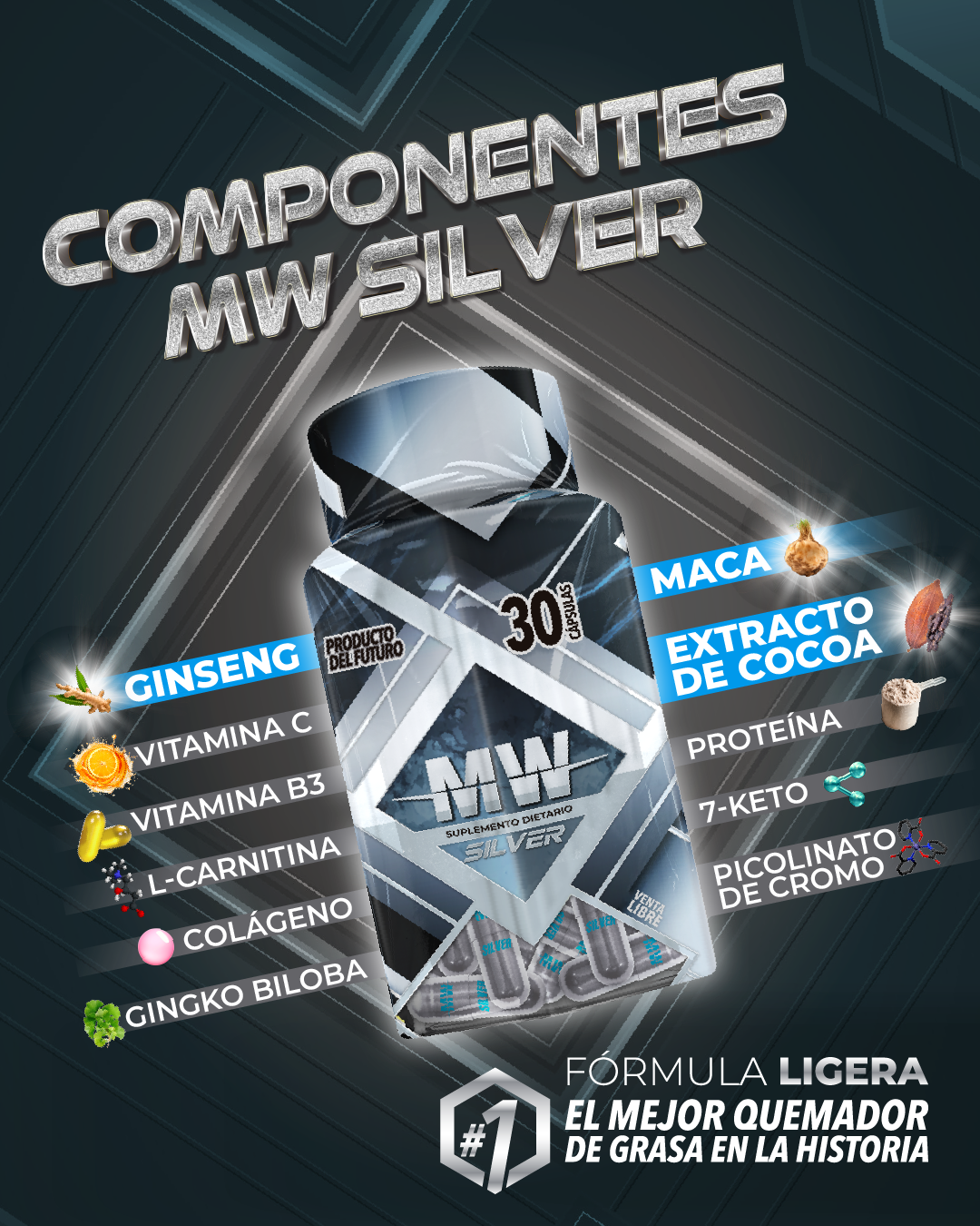 CAPSULAS MW SILVER + FLYER + BOLSA