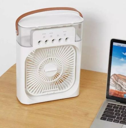 Ventilador Humidificador Portátil con Nebulización 4 en 1 | Frescor Instantáneo