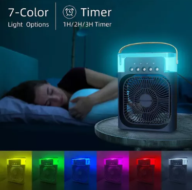 Ventilador Humidificador Portátil con Nebulización 4 en 1 | Frescor Instantáneo