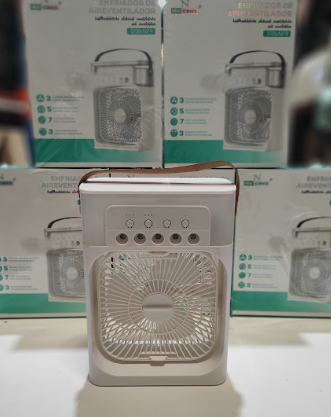 Ventilador Humidificador Portátil con Nebulización 4 en 1 | Frescor Instantáneo